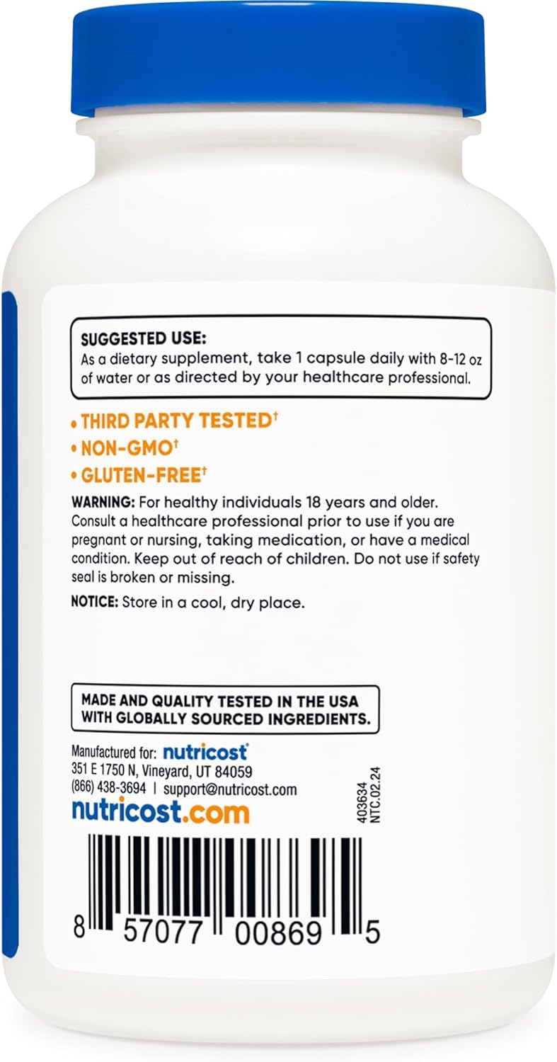 Nutricost Vitamina K2 (MK4) 240 Cápsulas, Sin Gluten, No GMO