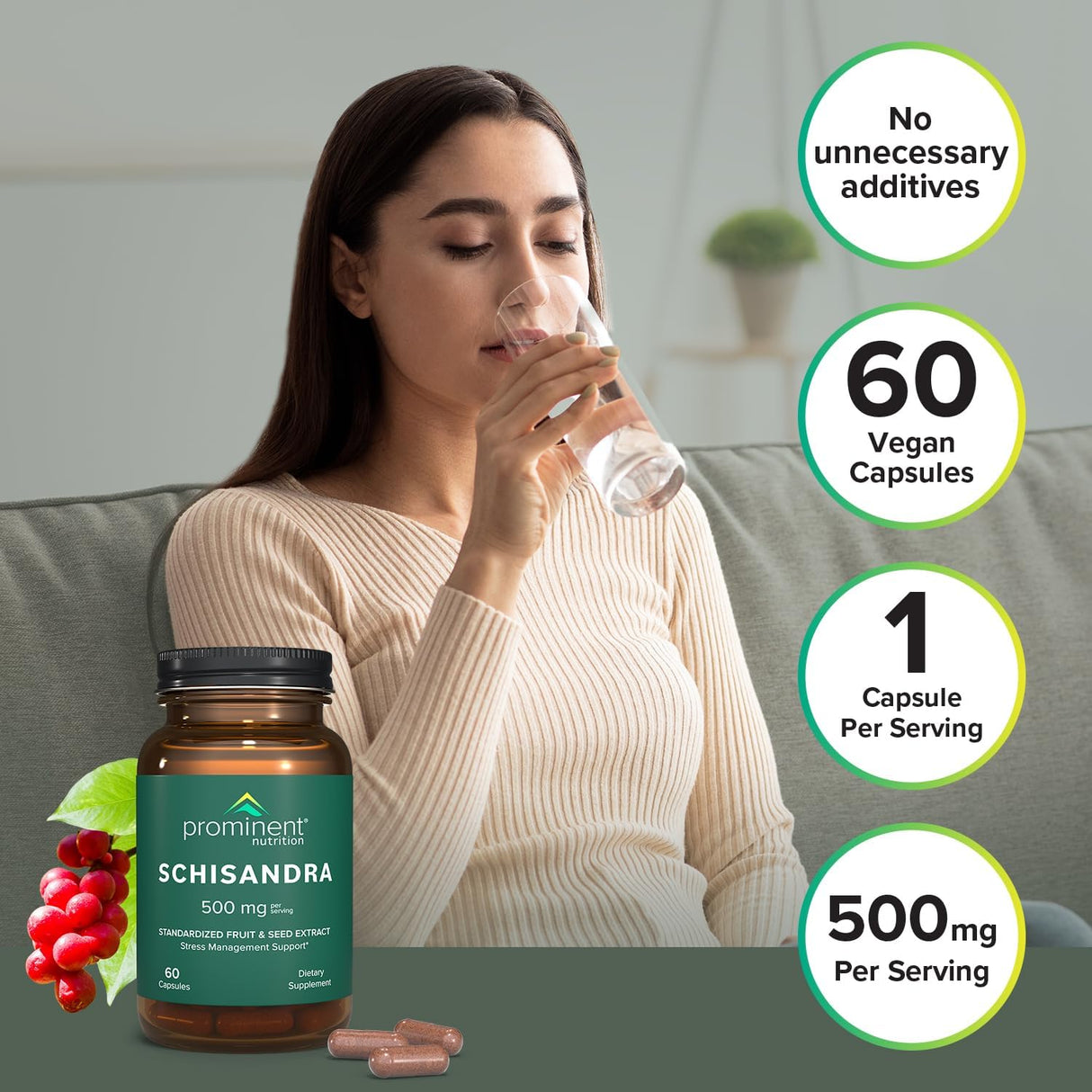 Schisandra Suplemento Suprarrenal Support 500 mg 60 Cápsulas