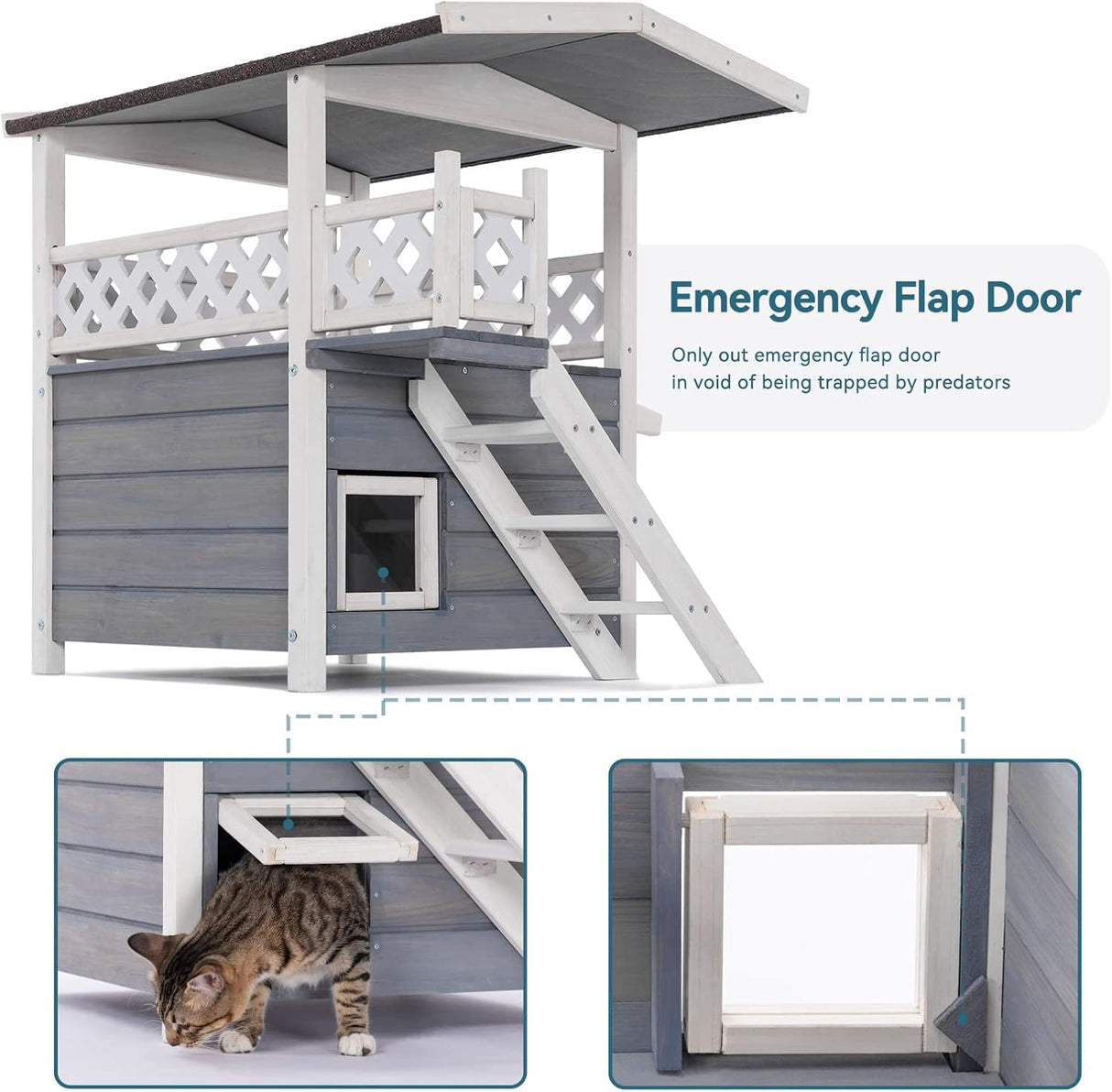 Casas de techo duraderas para gatos al aire libre resistente