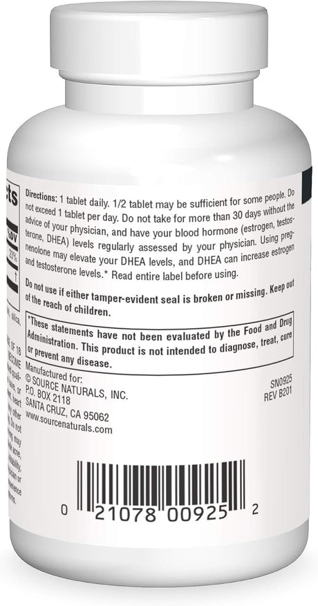Suplemento Pregnenolona 50mg - Source Naturals, 120 Tabletas