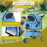 Carrito Plegable para Mascotas, 3 Ruedas, Cubierta Clima, Modelo X