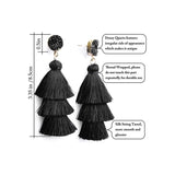 Aretes de borla de colores diseño bohemio para mujer