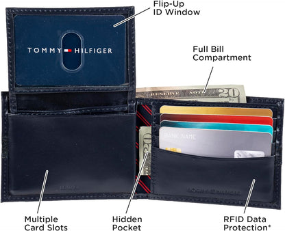 Billetera Bifolds Tommy Hilfiger con Ventana ID y Tarjetero