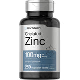 Suplemento de zinc quelado 100 mg  250 tab Alta potencia