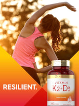 Suplemento de Vitamina K2 y D3 Carlyle, 300 Softgels, 200mcg K2
