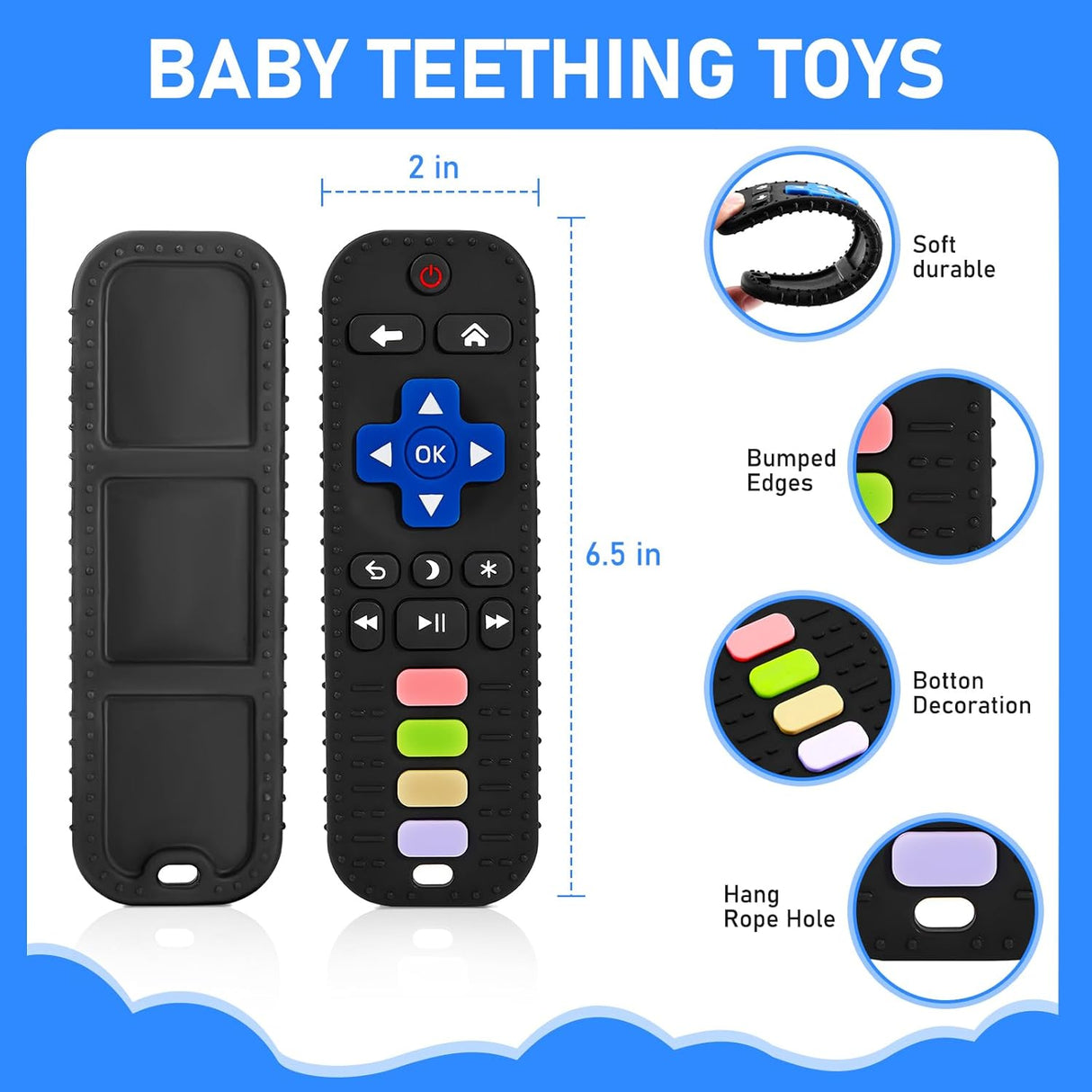 Juguete de Morder para Bebé, Silicona, BPA Libre, Control Remoto