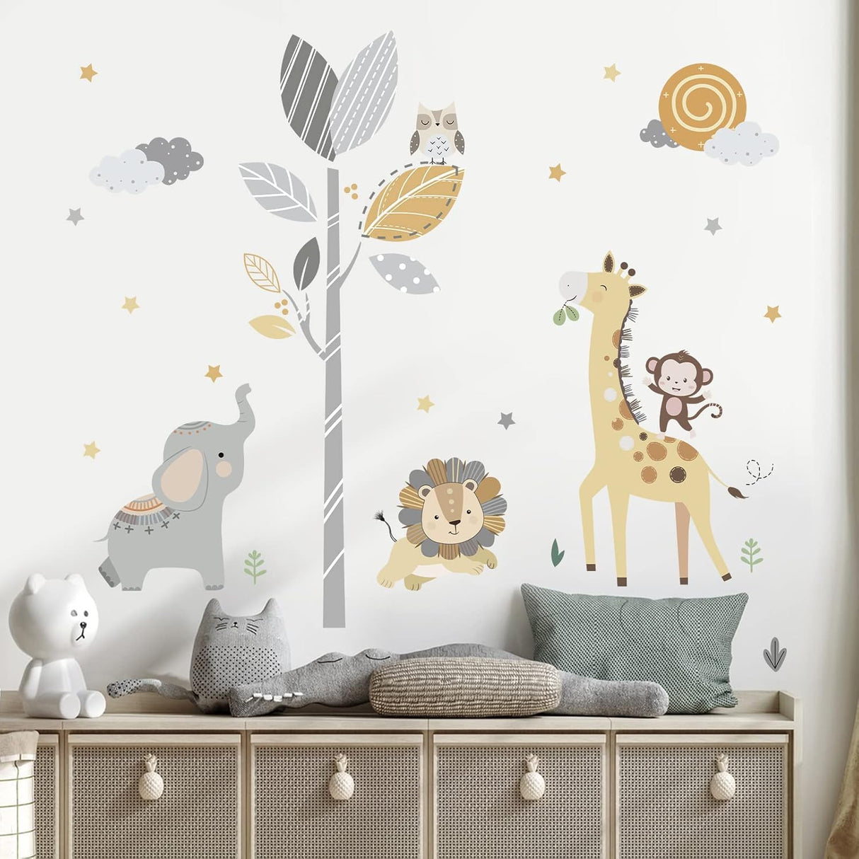 Decalmile Pegatinas de Pared Animales para Guardería