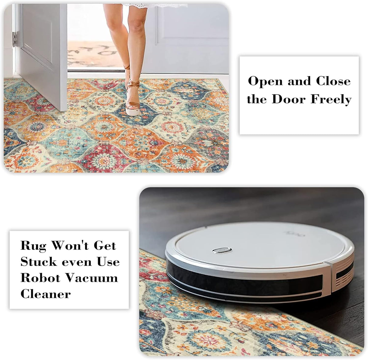 Alfombra marroquí antideslizantes para sala, Crema Lahome
