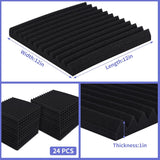 Paneles Acústicos 24 Pack, Espuma Aislante, 1 x 12x 12