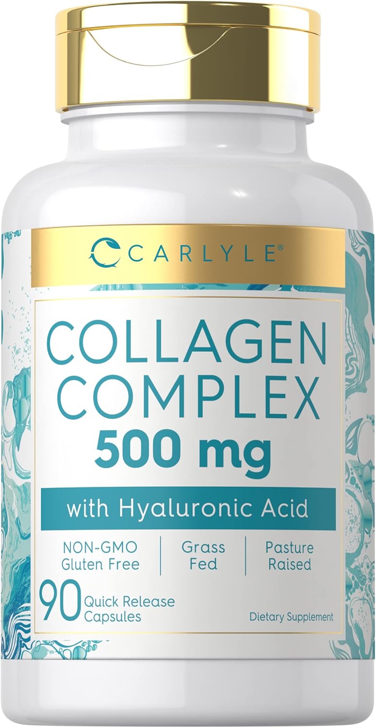 Suplemento de colágeno con ácido hialurónico 500 mg  90 cáp