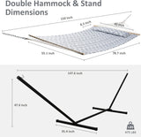 Hamaca Doble Extra Grande SUNCREAT con Soporte y Almohada Extra