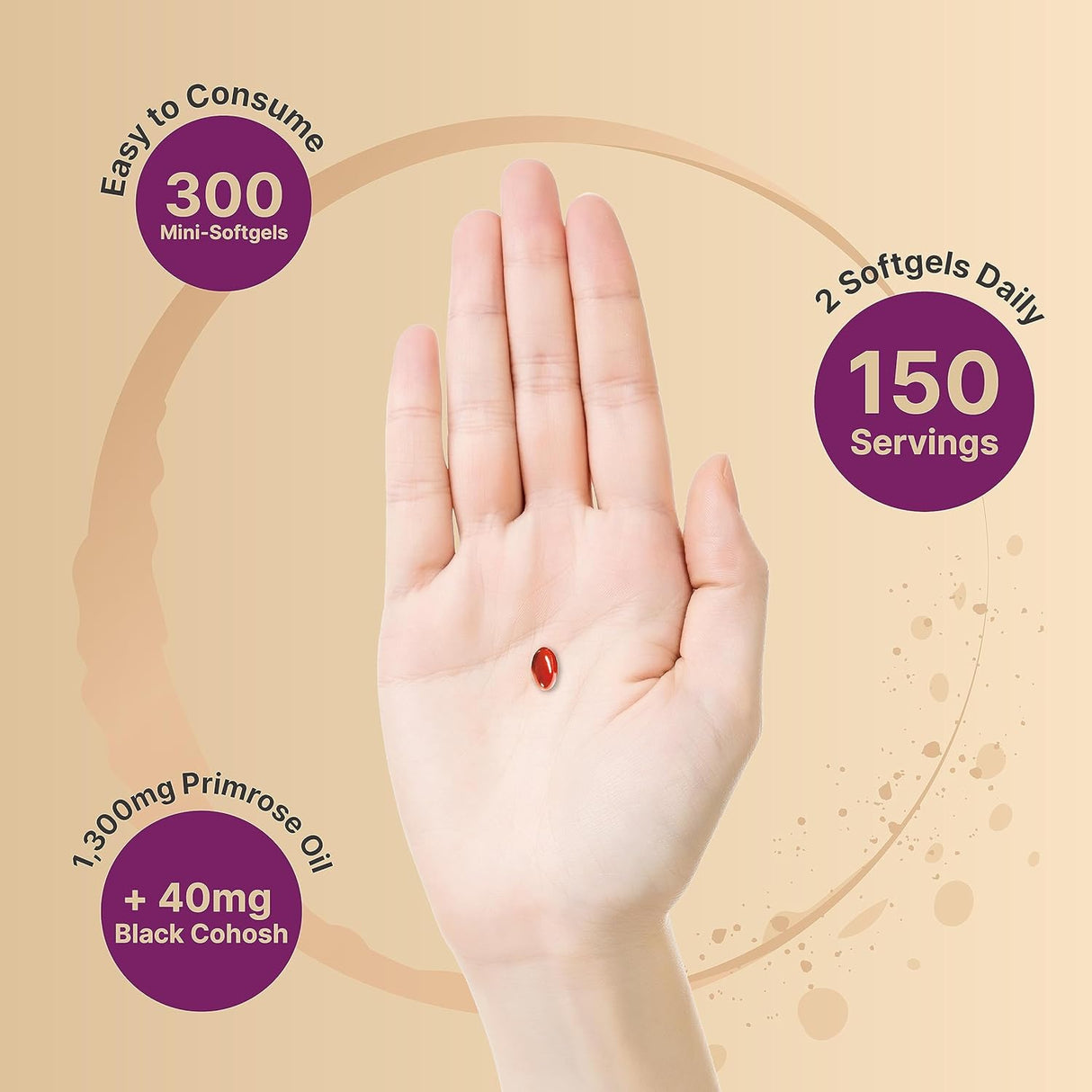 Suplemento Aceite de onagra con cohosh negro   300 mini cáp