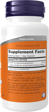 Suplemento 5-HTP 50 mg, NOW Foods, 90 cápsulas vegetales