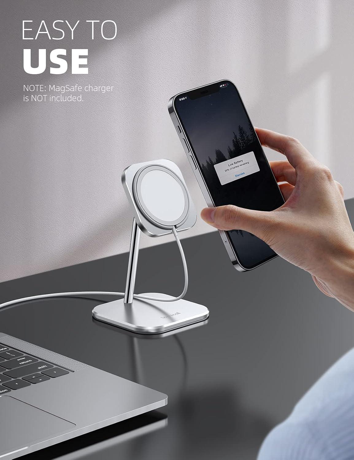 Cargador de teléfono de aluminio ajustable para escritorio