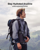 Botella de agua aislada BUZIO 64oz con tapa y popote, modelo