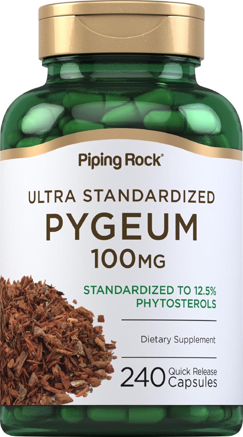 Suplemento de Pygeum Piping Rock 100mg 240 Cápsulas Non-GMO
