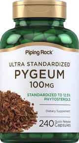 Suplemento de Pygeum Piping Rock 100mg 240 Cápsulas Non-GMO