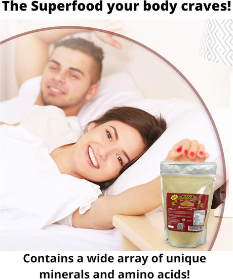 Maca Peruana Orgánica en Polvo - Energía y Hormonas - 16oz
