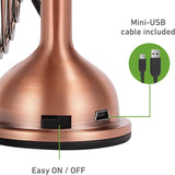 HOLMES Ventilador de Escritorio Mini USB, 4 Aspas, 100° Tilt