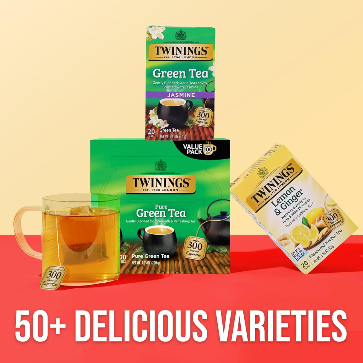 Té Verde Puro Twinings 100 Bolsas Individuas Ref. 123