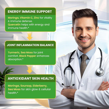 Extracto Líquido de Moringa, Moringa Plus, 1000 mg con Cúrcuma, Zinc y Vitamina C, 2 oz