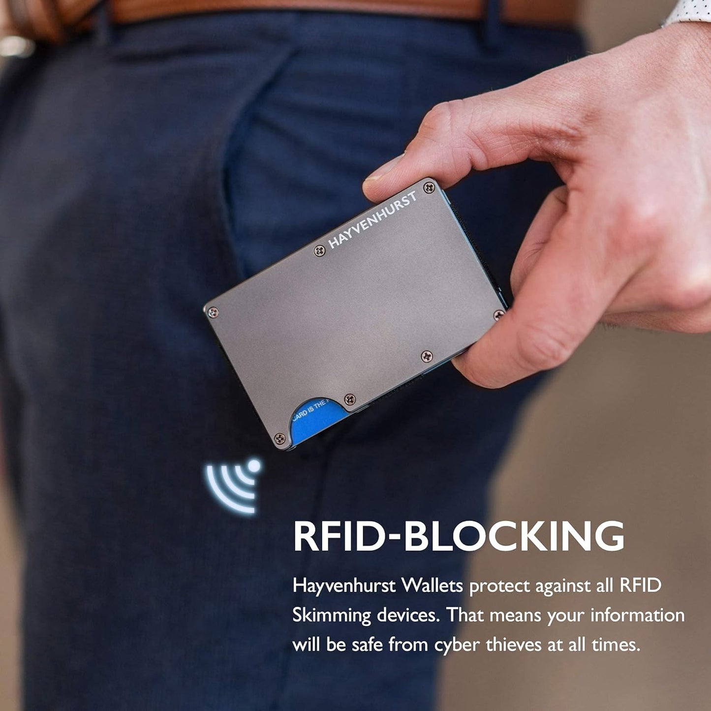 Billetera RFID Slim Minimalista Hayvenhurst con Clip para Dinero