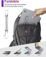 Brocoon - Soporte ajustable para computadora portátil, soporte ergonómico de aluminio para MacBook con ventilación térmica, elevador para portátil compatible con portátiles de 10 a 17 pulgadas