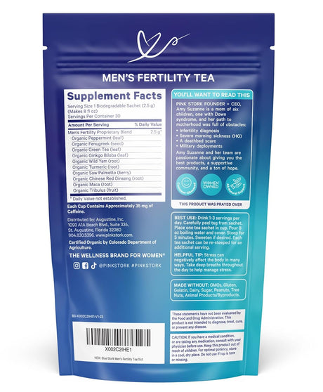 Té de Fertilidad para Hombres Blue Stork, Orgánico, 15 Sobres