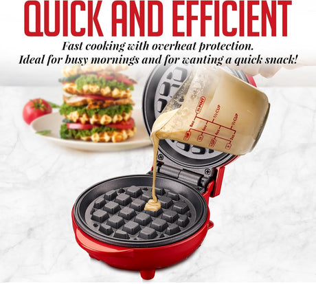 Mini Waffle Maker OVENTE 550W Antiadherente WM215R