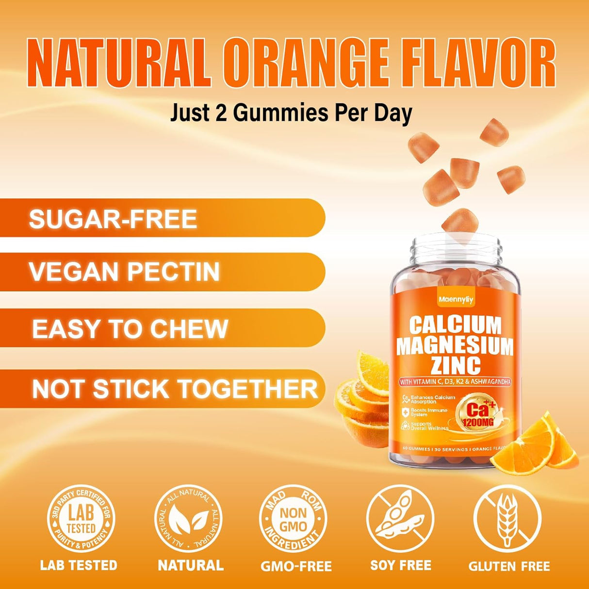 Calcio 1200 mg con Vitamina D3 Gummies - Absorción Extra
