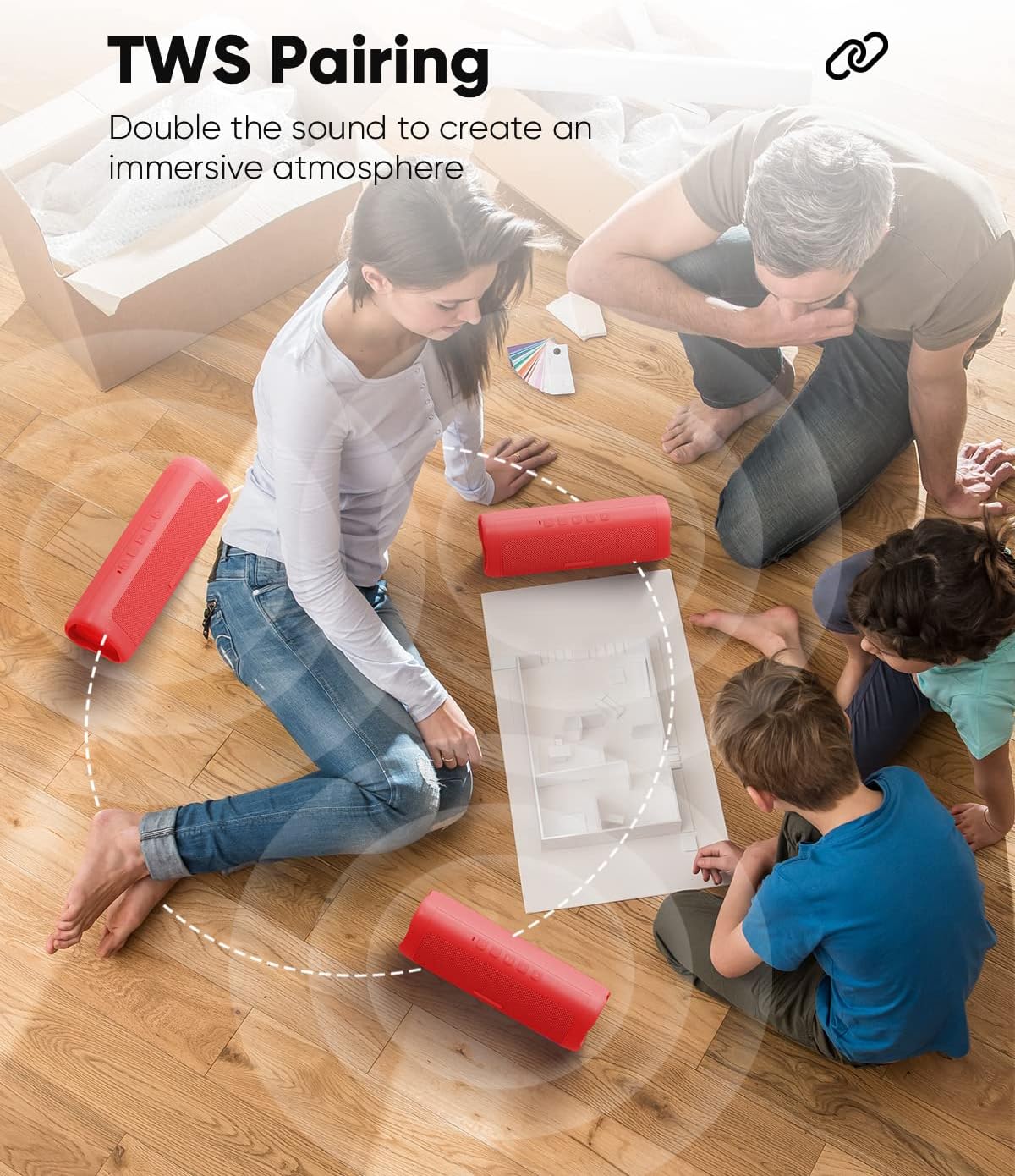 Altavoz impermeable IPX5 portátil con 24 horas de duración