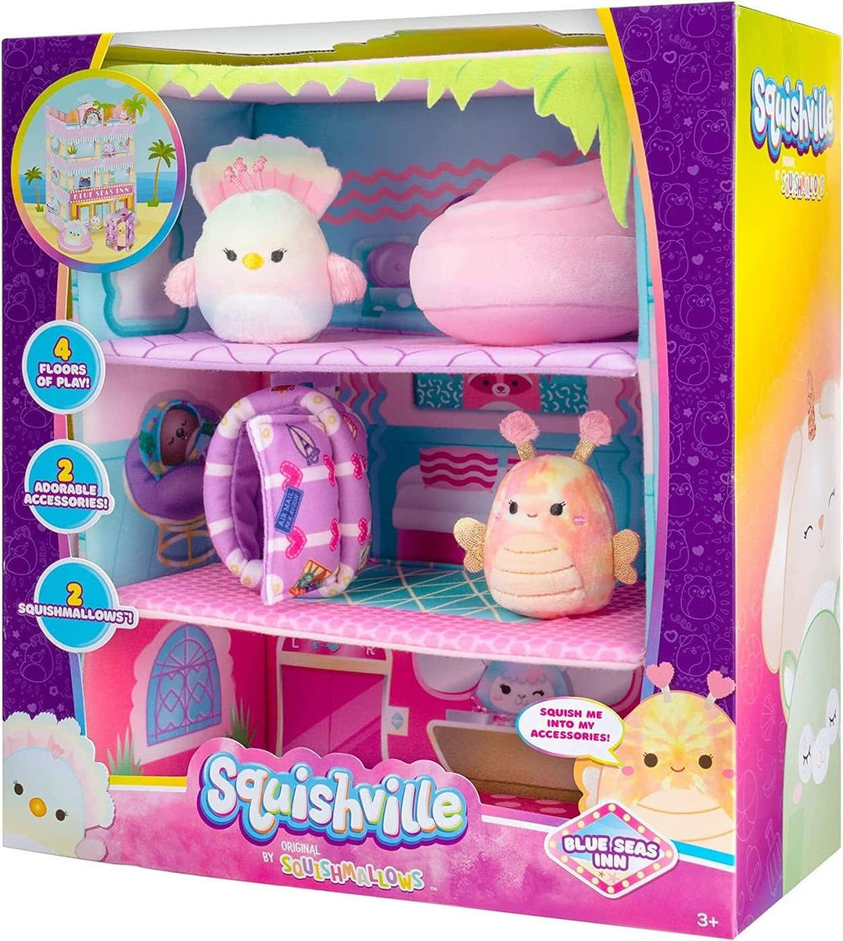 Squishville Inn - Incluye Squishmallows, maleta y área de juego