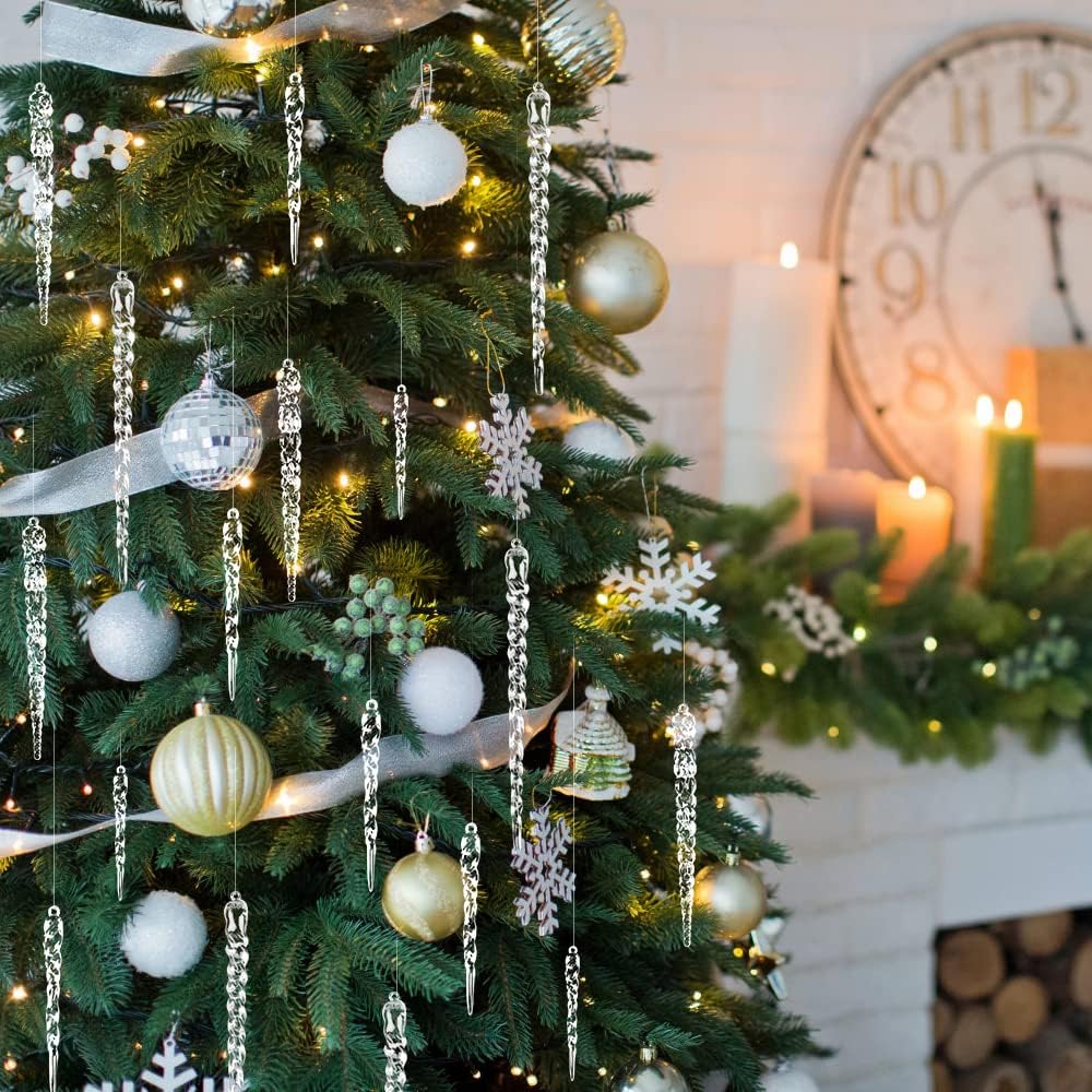 24 Pzs Adornos Cristales Árbol Navidad - Decoración Colgante