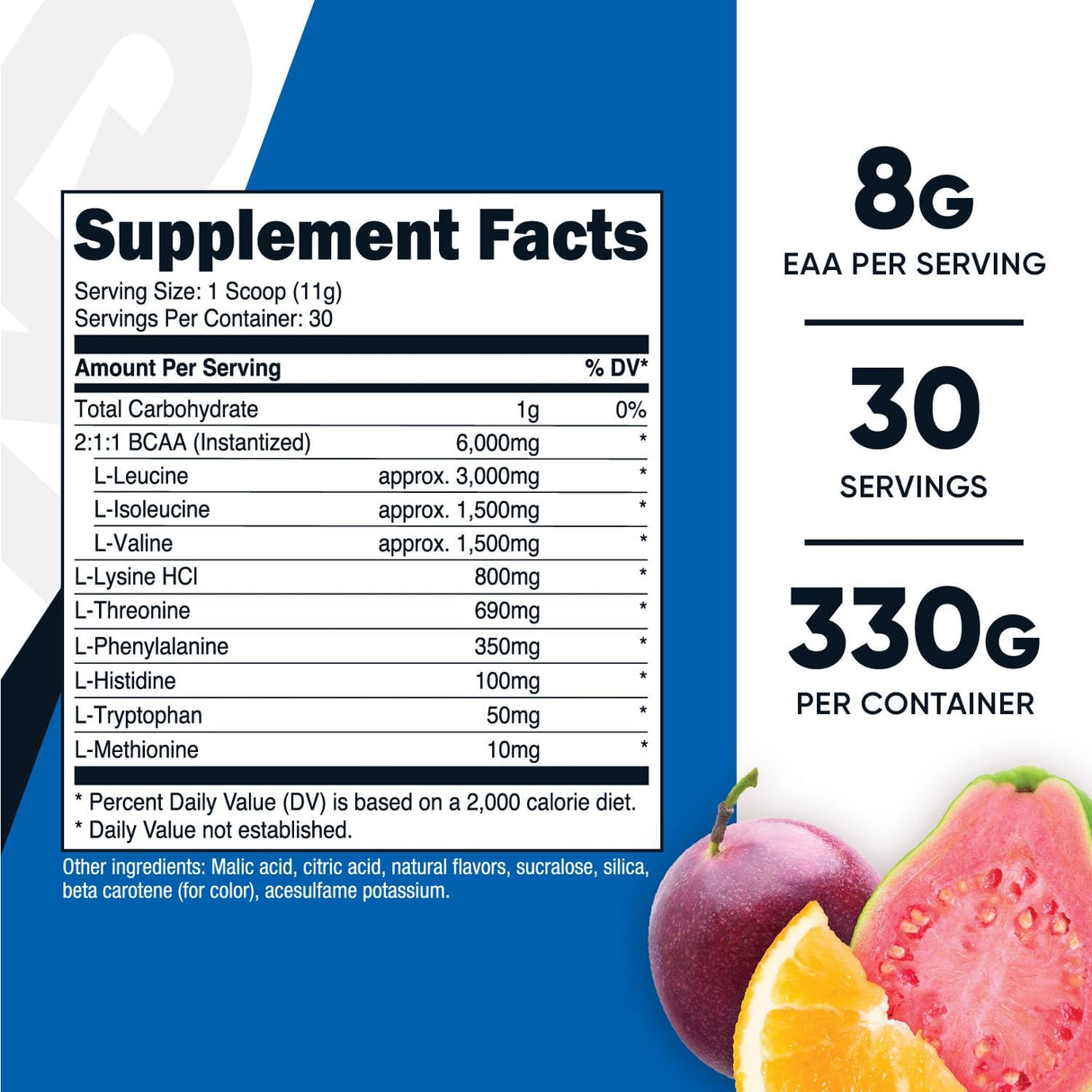 Suplemento EAA en Polvo Fruta de la Pasión, Naranja y Guayaba