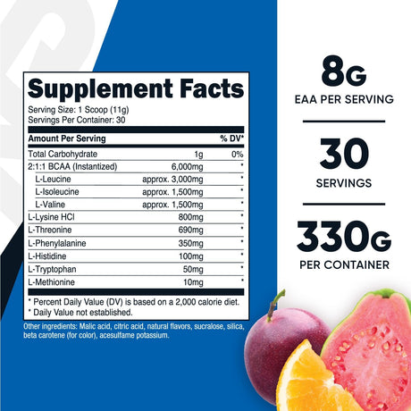 Suplemento EAA en Polvo Fruta de la Pasión, Naranja y Guayaba