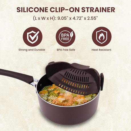 Colador de silicona con clip NutriChef NCCW14SBRSDRA