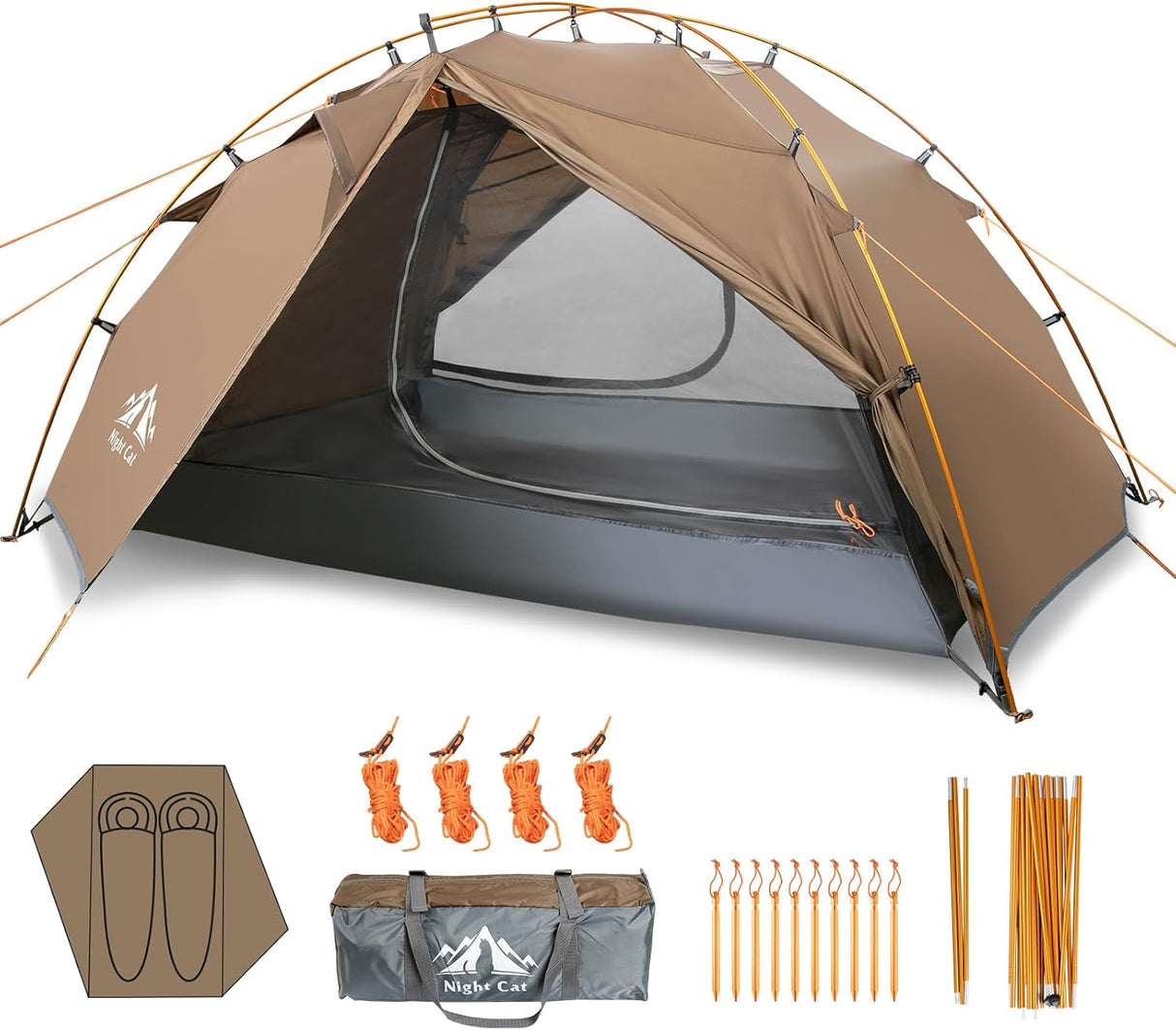 Tienda de Campaña Night Cat 2 Personas, Doble Capa, Impermeable