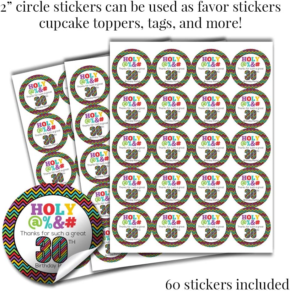 Kit de Stickers para Fiesta de 30 Cumpleaños