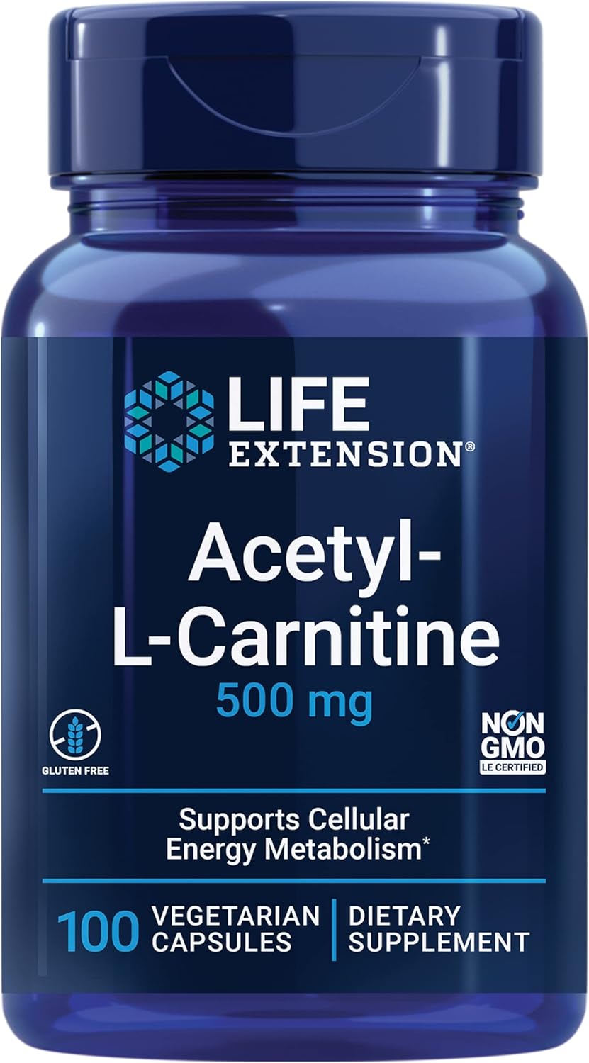Extensión de Vida Acetil-L-Carnitina, 3 Meses, 100 cápsulas