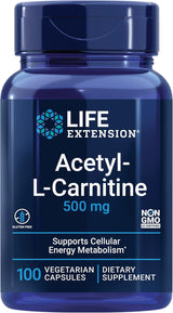 Extensión de Vida Acetil-L-Carnitina, 3 Meses, 100 cápsulas