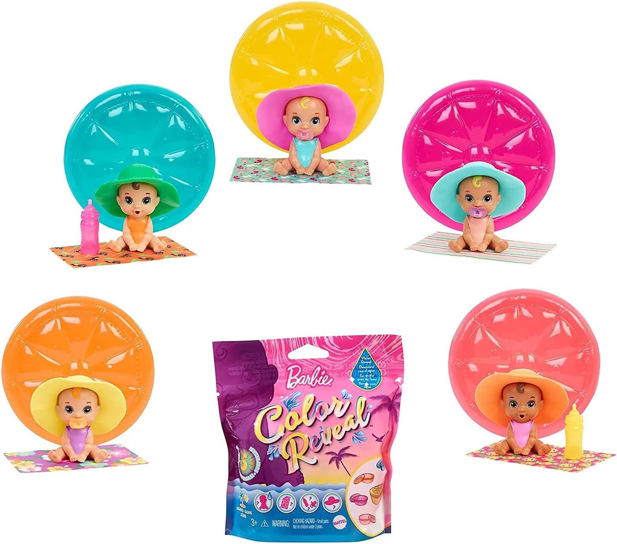 Barbie GTT12 - Bebés a revelar, serie arena y sol, para 3+