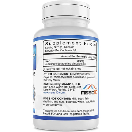Suplemento liposomal NAD+ de 500 mg  60 x 250 mg