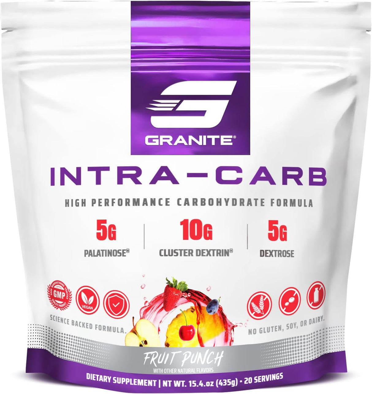 Granite Intra Carb Polvo, Sabor Fruit Punch, 20 Raciones