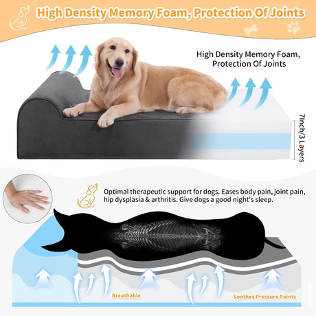 Cama ortopédica para perros grandes - resistente al agua, 7