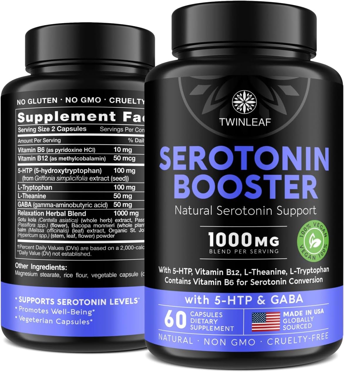 Suplemento de serotonina natural  5HTP Serotonina & Cortisol