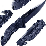 Cuchillos plegables afilados dentados de 3,5 pulgadas