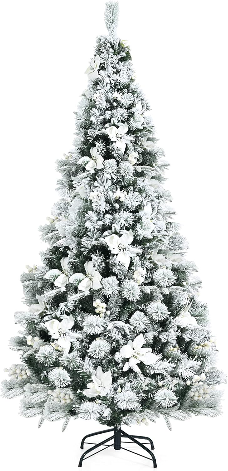 Árbol de Navidad Artificial Goplus 6FT con Decoración y Soporte