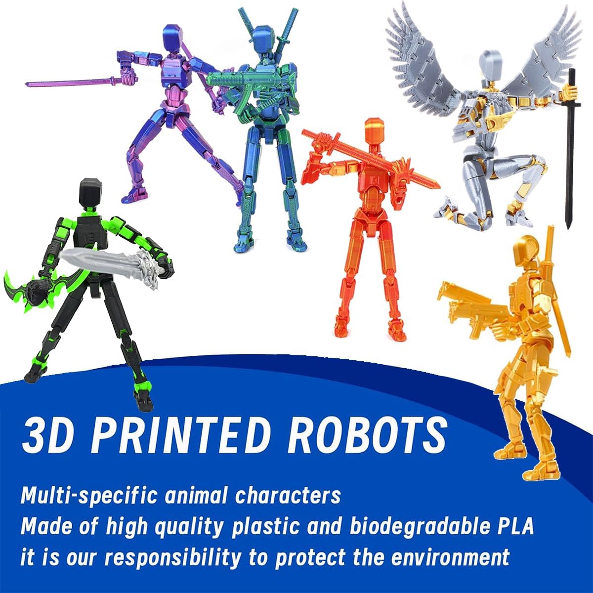 Conjunto de Figuras de Acción, Titan 13, 3D Impresas, T-13