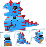 Disfraz Dinosaurio Cartón para Niños - Modelo Color Battle