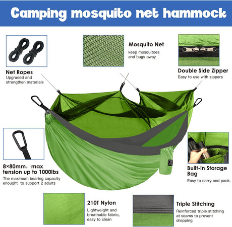 Hamaca Doble con Mosquitera Gold Armour - Camping Esenciales